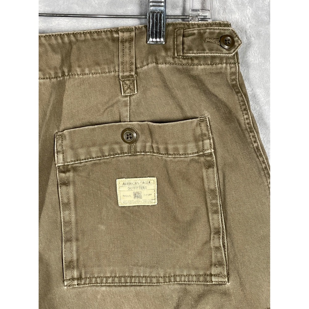 American Eagle Outfitters Mens Cargo Pants Olive Brown 32x30 Utility Twill 01977